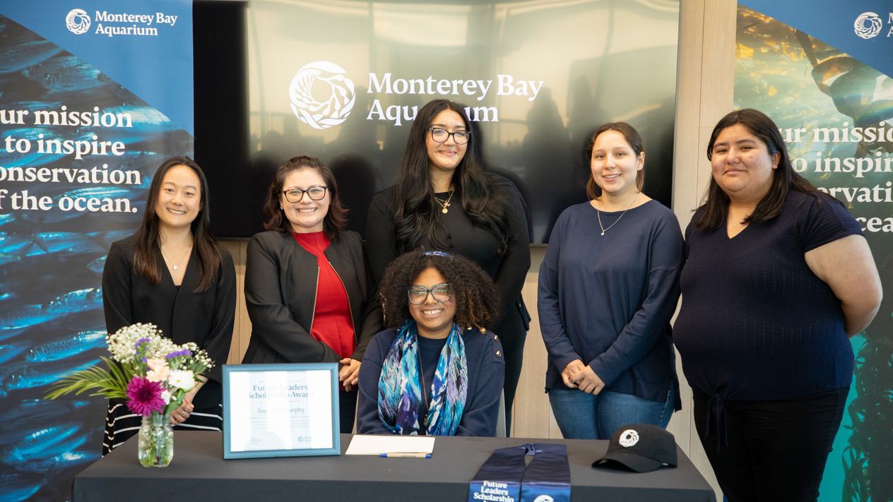 The 2026 George P. Shultz Scholarship was awarded to Sophiyah Murphy on behalf of the Monterey Bay Aquarium.
