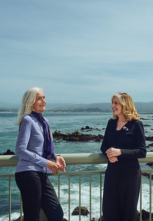 Julie Pacard and Jenny Gray on the Aquarium deck